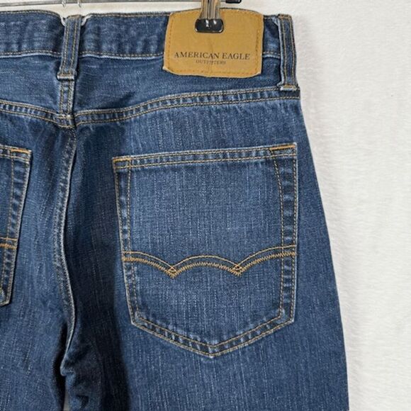 American Eagle Original Straight 100% Cotton Men's Jeans Whisker Wash 29 x 30 - Picture 5 of 13